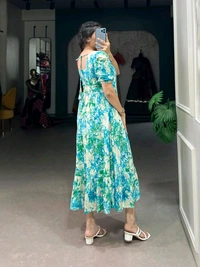Antique Fashion 1 Step Back in Time with Our Vintage Polka Dots Print Georgette Long Frock   The Perfect Blend of Retro Charm and Modern Elegance  - colour 2