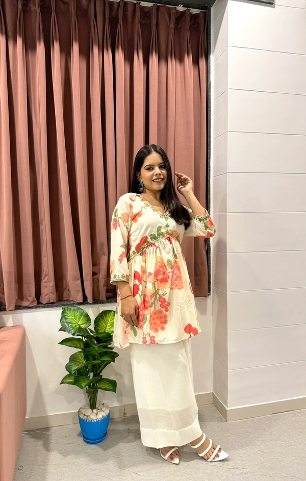 Antique Fashion 1 Kurti Plazzo Set  - M 38
