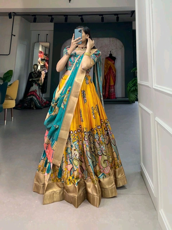 Antique Fashion 1 Elevate your ethnic fashion with the allure of South Indian style Lehenga Choli  a blend of tradition and modernity that captivates hearts - color 3, Unstitched Blouse