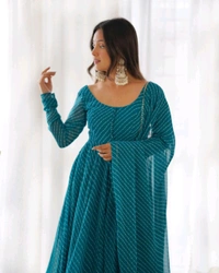 Antique Fashion 1 Anarkali Suit Set  - S (36), rama