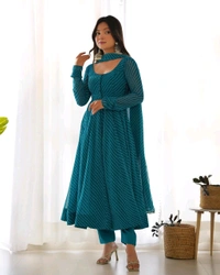 Antique Fashion 1 Anarkali Suit Set  - S (36), rama