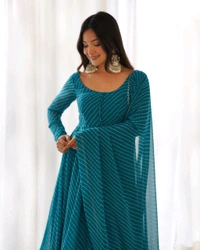 Antique Fashion 1 Anarkali Suit Set  - L 40, rama