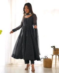 Antique Fashion 1 Anarkali Suit Set  - L 40, Black