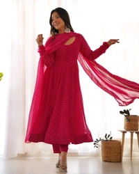 Antique Fashion 1 Anarkali Suit Set  - Xxl 44, rani pink