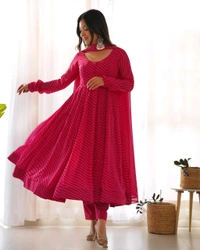 Antique Fashion 1 Anarkali Suit Set  - Xxl 44, rani pink
