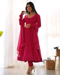 Antique Fashion 1 Anarkali Suit Set  - Xxxl 46, rani pink