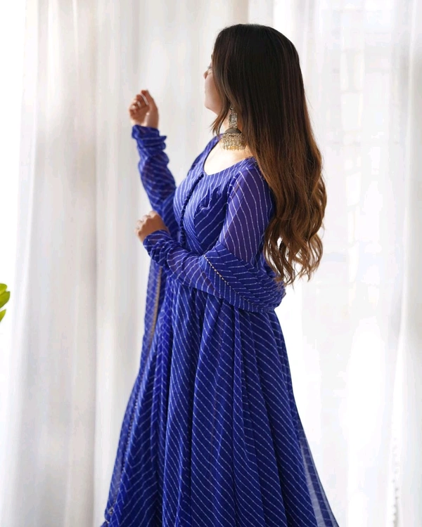 Antique Fashion 1 Anarkali Suit Set  - XS 34, royal blue
