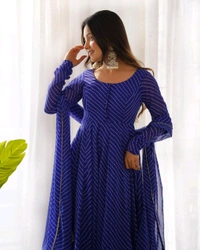 Antique Fashion 1 Anarkali Suit Set  - M (38), royal blue