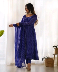 Antique Fashion 1 Anarkali Suit Set  - M 38, royal blue