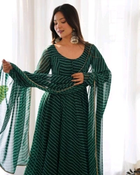 Antique Fashion 1 Anarkali Suit Set  - XS 34, bottal green
