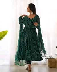 Antique Fashion 1 Anarkali Suit Set  - M 38, bottal green