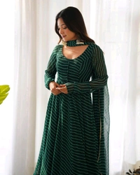 Antique Fashion 1 Anarkali Suit Set  - Xl 42, bottal green
