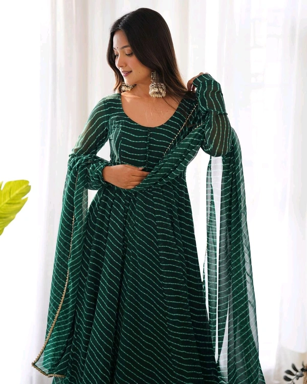 Antique Fashion 1 Anarkali Suit Set  - Xl 42, bottal green