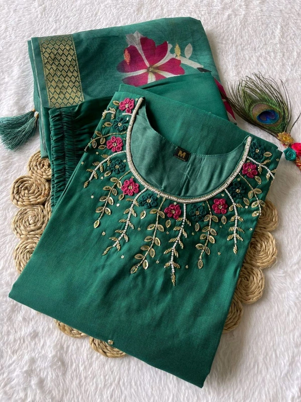 Antique Fashion 1 Premium Roman Silk Kurti Pent Collection - color 2, S