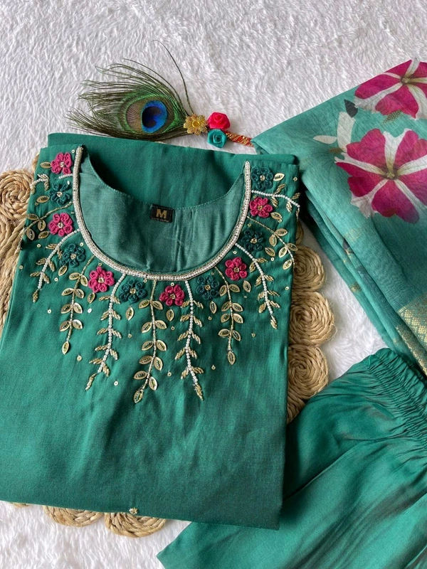Antique Fashion 1 Premium Roman Silk Kurti Pent Collection - color 2, S