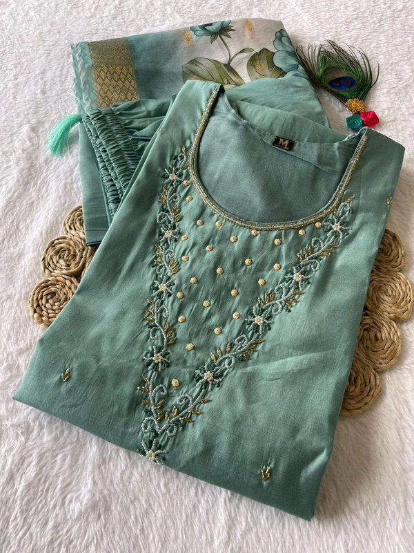 Antique Fashion 1 Kurti Pant Dupatta  - colour 2, S