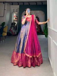 Antique Fashion 1 Gown + Dupatta  - colour 2