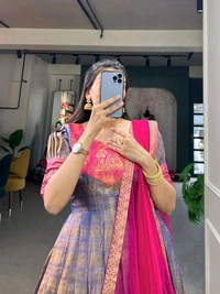 Antique Fashion 1 Gown + Dupatta  - colour 2