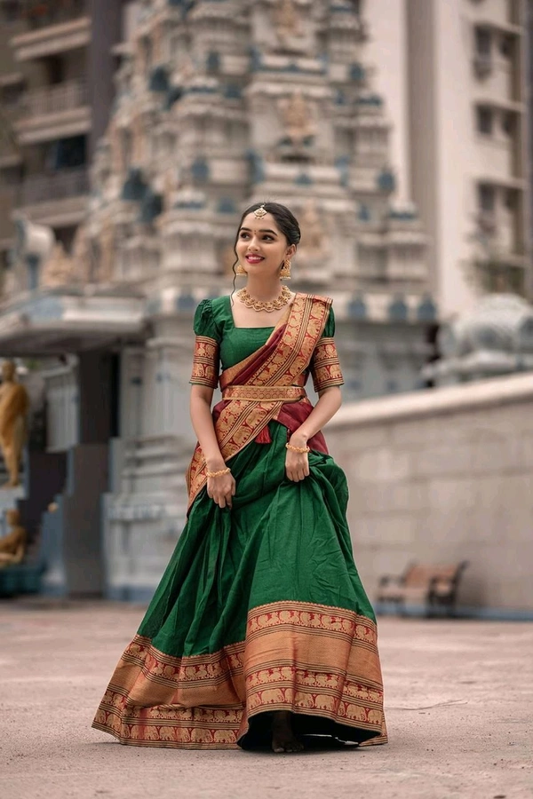 Antique Fashion 1 South Indian Lehenga  - colour 1, Stitched Blouse