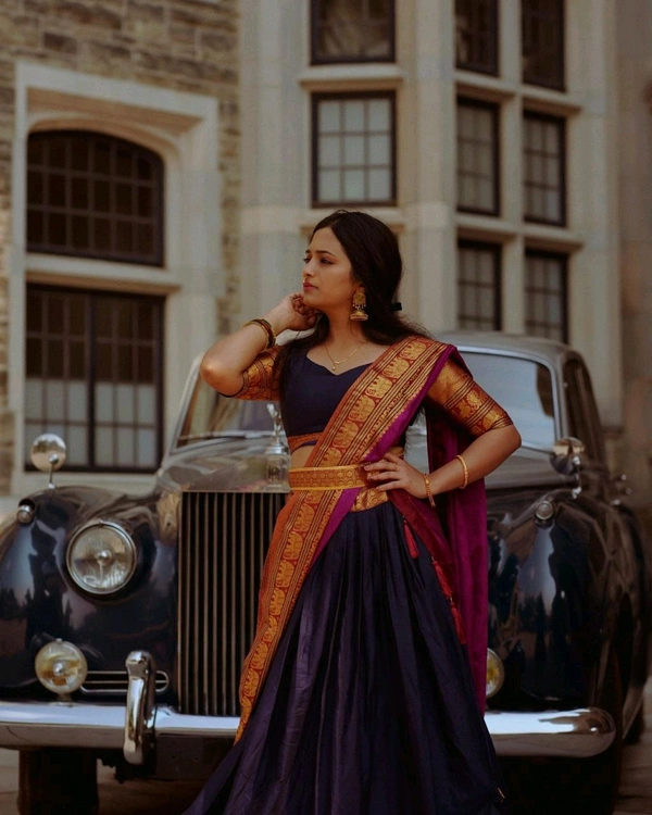 Antique Fashion 1 South Indian Lehenga  - colour 4, Unstitched Blouse