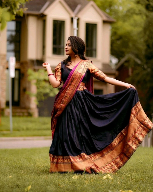 Antique Fashion 1 South Indian Lehenga  - colour 4, Unstitched Blouse