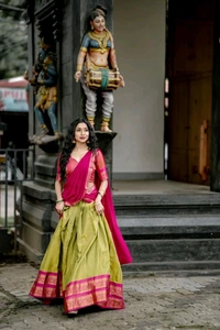 Antique Fashion 1 South Indian Lehenga  - Stitched Blouse, XL