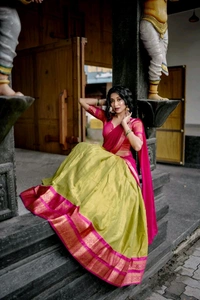 Antique Fashion 1 South Indian Lehenga  - Stitched Blouse, XL