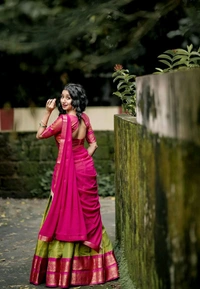 Antique Fashion 1 South Indian Lehenga  - Stitched Blouse, XL