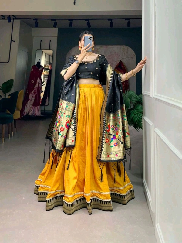 Antique Fashion 1 South Indian Lehenga  - Unstitched Blouse