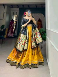 Antique Fashion 1 South Indian Lehenga  - Unstitched Blouse