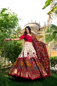 Antique Fashion 1 South Indian Lehenga  - colour 1, Unstitched Blouse