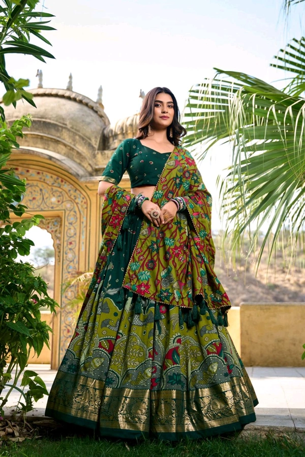 Antique Fashion 1 South Indian Lehenga  - colour 2, Unstitched Blouse