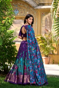 Antique Fashion 1 South Indian Lehenga  - colour 3, Unstitched Blouse