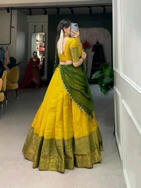 Antique Fashion 1 South Indian Lehenga - colour 1, Stitched Blouse
