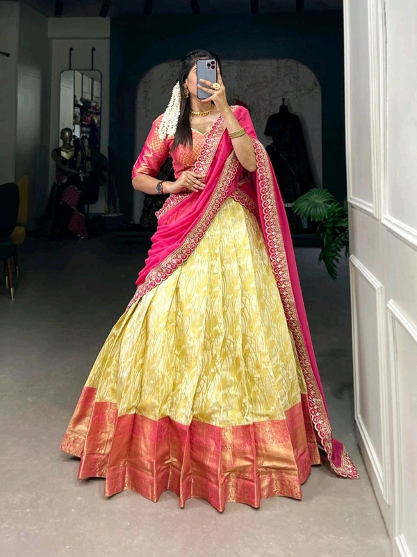 Antique Fashion 1 South Indian Lahenga  - colour 1, Stitched Blouse