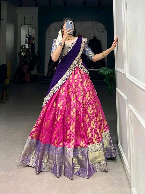 Antique Fashion 1 South Indian Lahenga  - colour 2, Unstitched Blouse