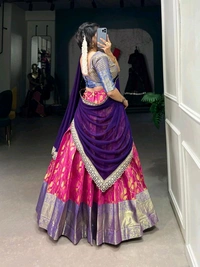 Antique Fashion 1 South Indian Lahenga  - colour 2, Unstitched Blouse