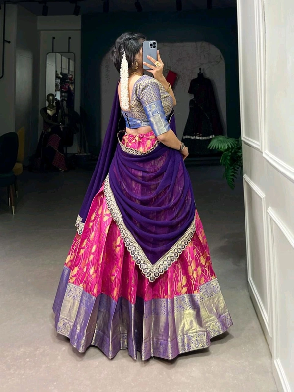 Antique Fashion 1 South Indian Lahenga  - colour 2, Unstitched Blouse