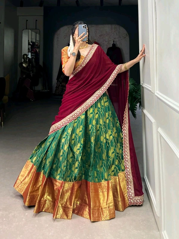 Antique Fashion South Indian Lahenga  - colour 3