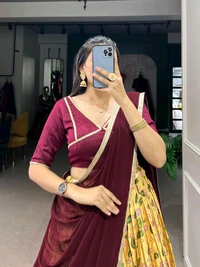 Antique Fashion 1 South Indian Lehenga  - colour 1, Stitched Blouse