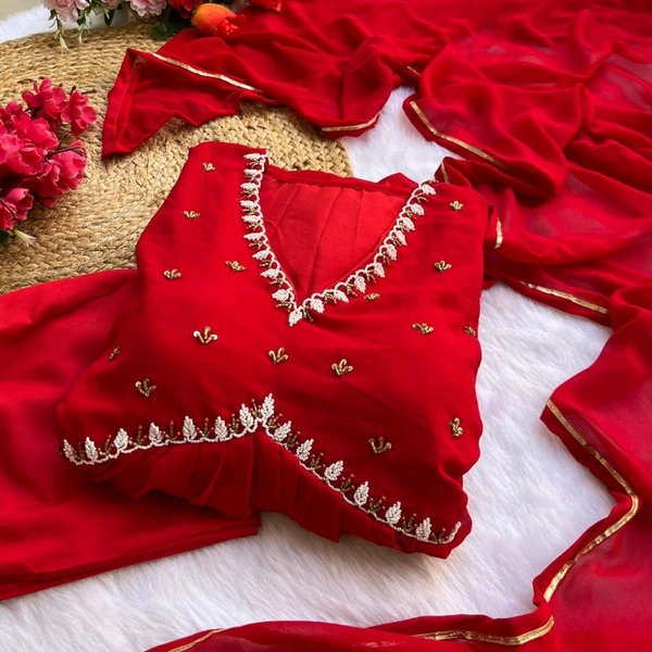 Antique Fashion 1 ALIA CUT GOWN WITH DUPATTA SET - M