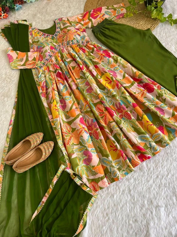 Antique Fashion 1 ALIA CUT GOWN WITH DUPATTA SET - XL