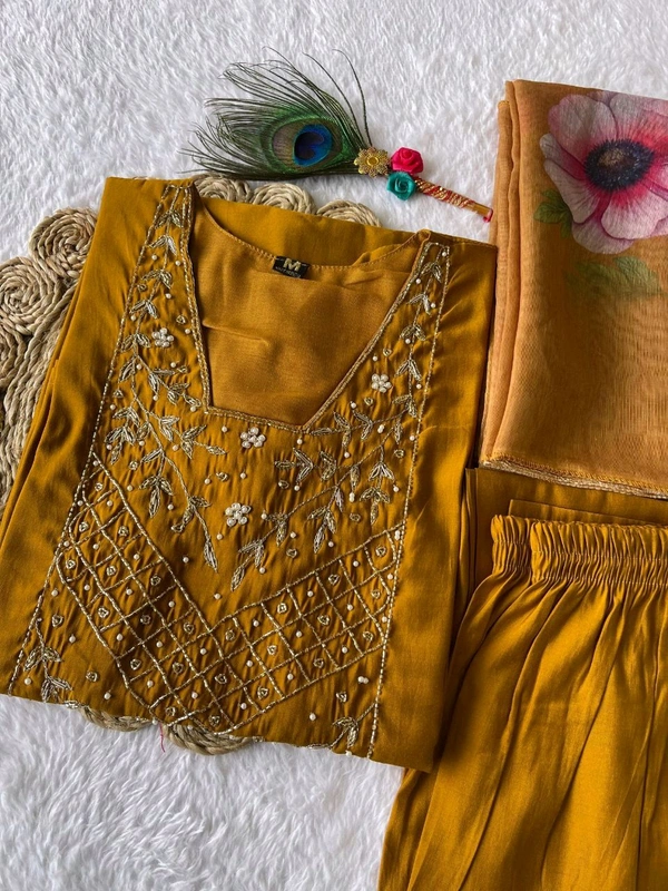 Antique Fashion 1 Kurti Pant Duppta Set  - M, colour 1
