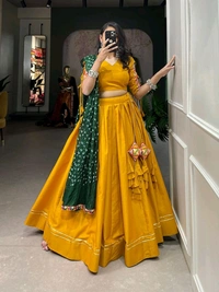 Antique Fashion 1 Give yourself quintessential look in navratri night by wearing this classic garba choli crafted from the finest cotton  adorn with gamthi work blouse   - colour 2