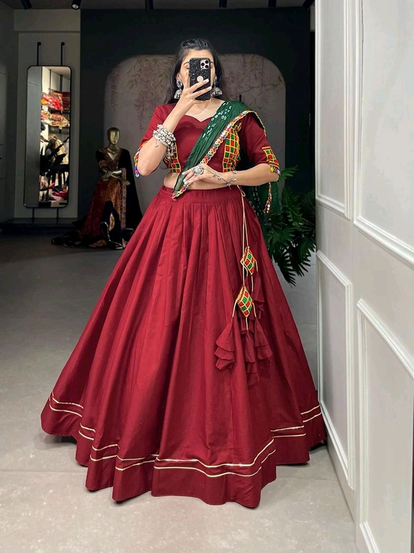 Antique Fashion 1 Give yourself quintessential look in navratri night by wearing this classic garba choli crafted from the finest cotton  adorn with gamthi work blouse   - colour 3