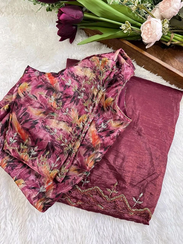 Antique Fashion 1 Beautiful Saare  - Colour 1, Stitched Blouse