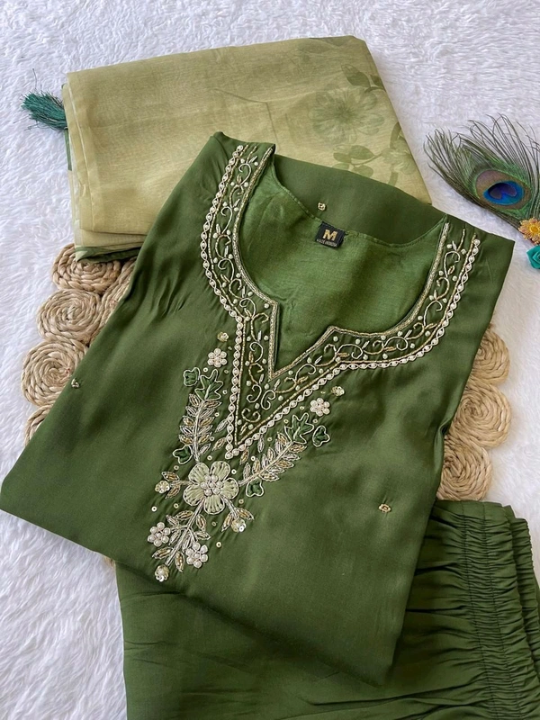 Antique Fashion 1 Kurti Pant Duppta  - S