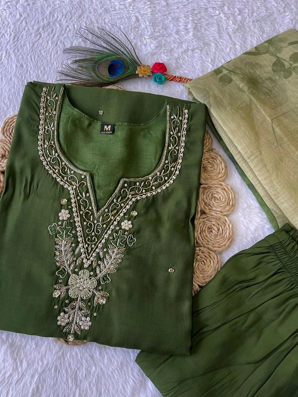 Antique Fashion 1 Kurti Pant Duppta  - S