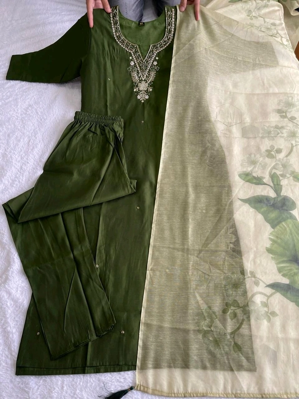 Antique Fashion 1 Kurti Pant Duppta  - S