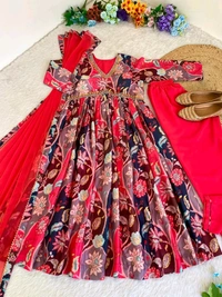 Antique Fashion 1 ALIA CUT GOWN WITH DUPATTA SET - L